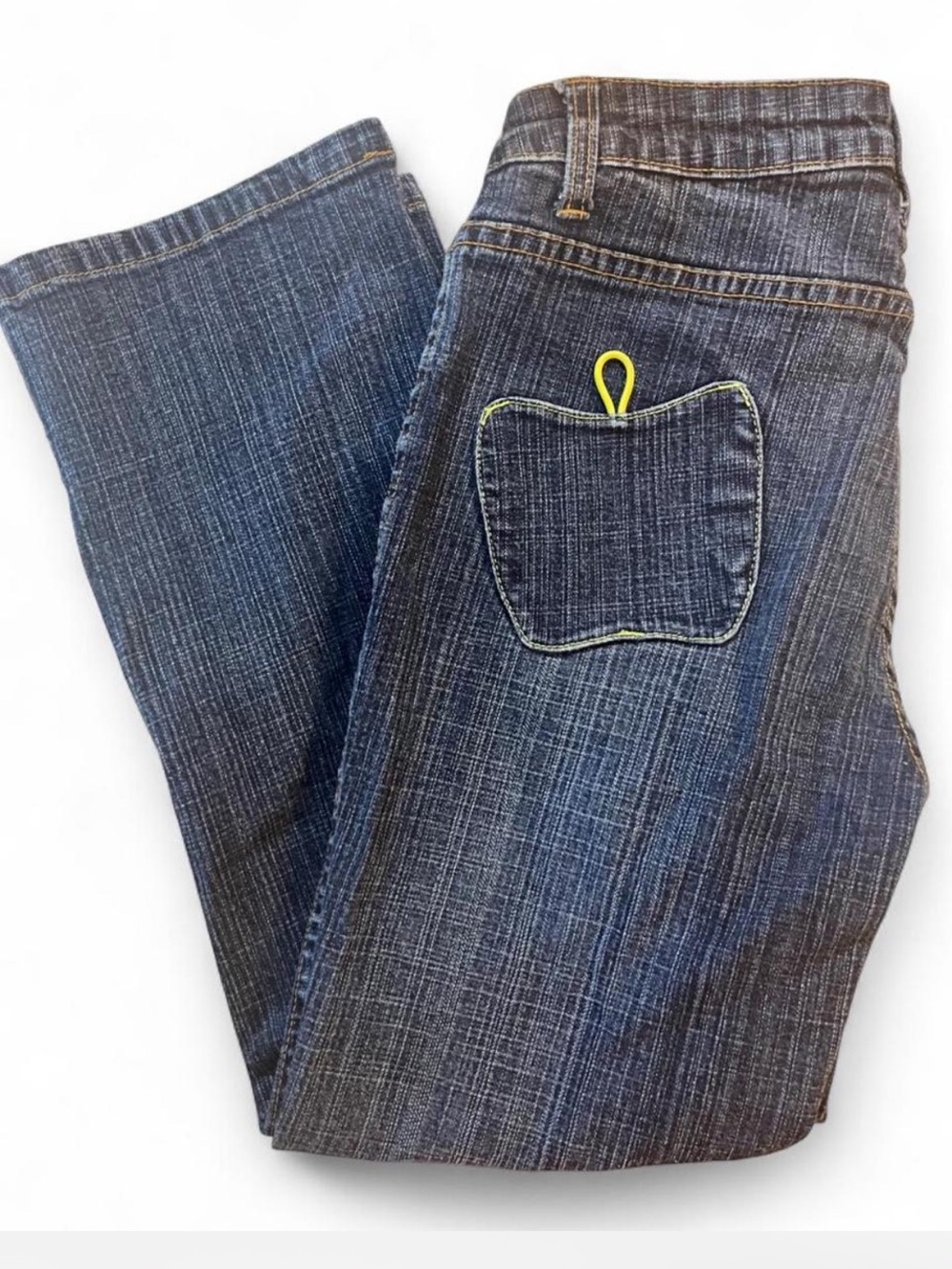 Vtg Y2K Apple Bottoms Red Label Crosshatch Capri Jeans 7/8